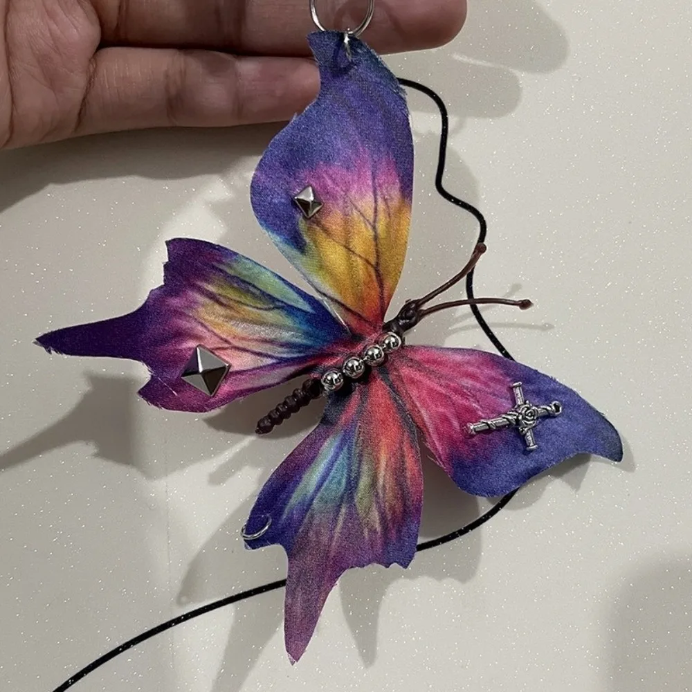 

Exquisite Design Handmade Keychain Imitation Colorful Design Colorful Pendant Rivet Detail Creative Pendant