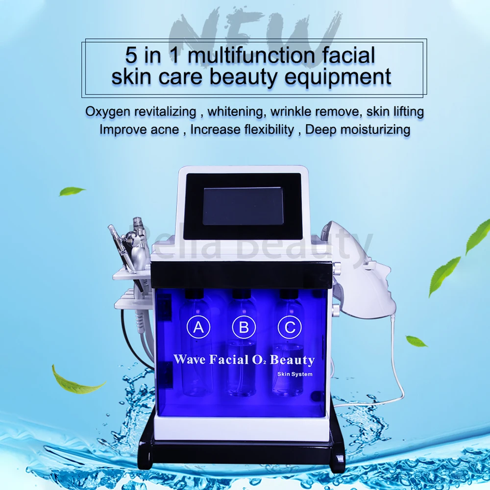 

2023 New High Quality 5 In 1 Multifunction Face Mask Beauty Machine Facial Cleaning Machine microdermabrasion machine oxygen jet