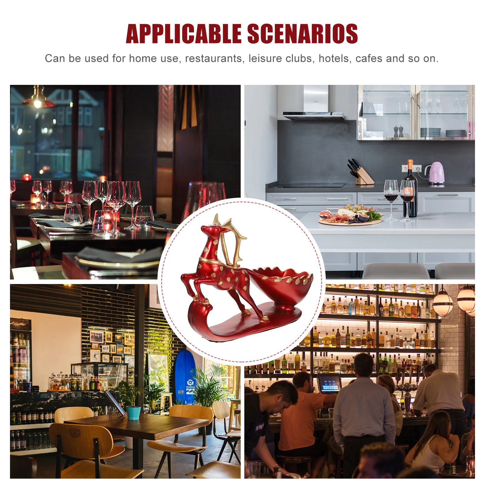 

1Pcs Red Wine Rack Modern Chic Deer Form Wine Bottle Organizer for Restaurant Lounge Bar Decorative Shelf Creative Deer Rack