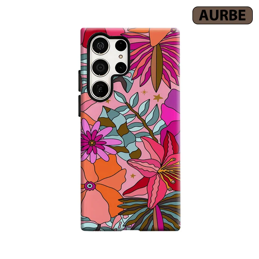 Aurbe Phone Case For Samsung Galaxy S26 S25 S24 S23 Ultra Plus HD Hard Blossom Fantasy Double Layer Film Cover
