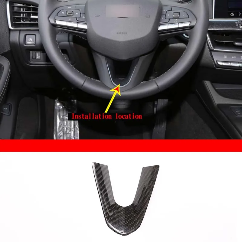 

For Cadillac CT5 Real Carbon Fiber Car Steering Wheel U-shaped Frame Decorative Cover Sticker Interior Decoration Accessories