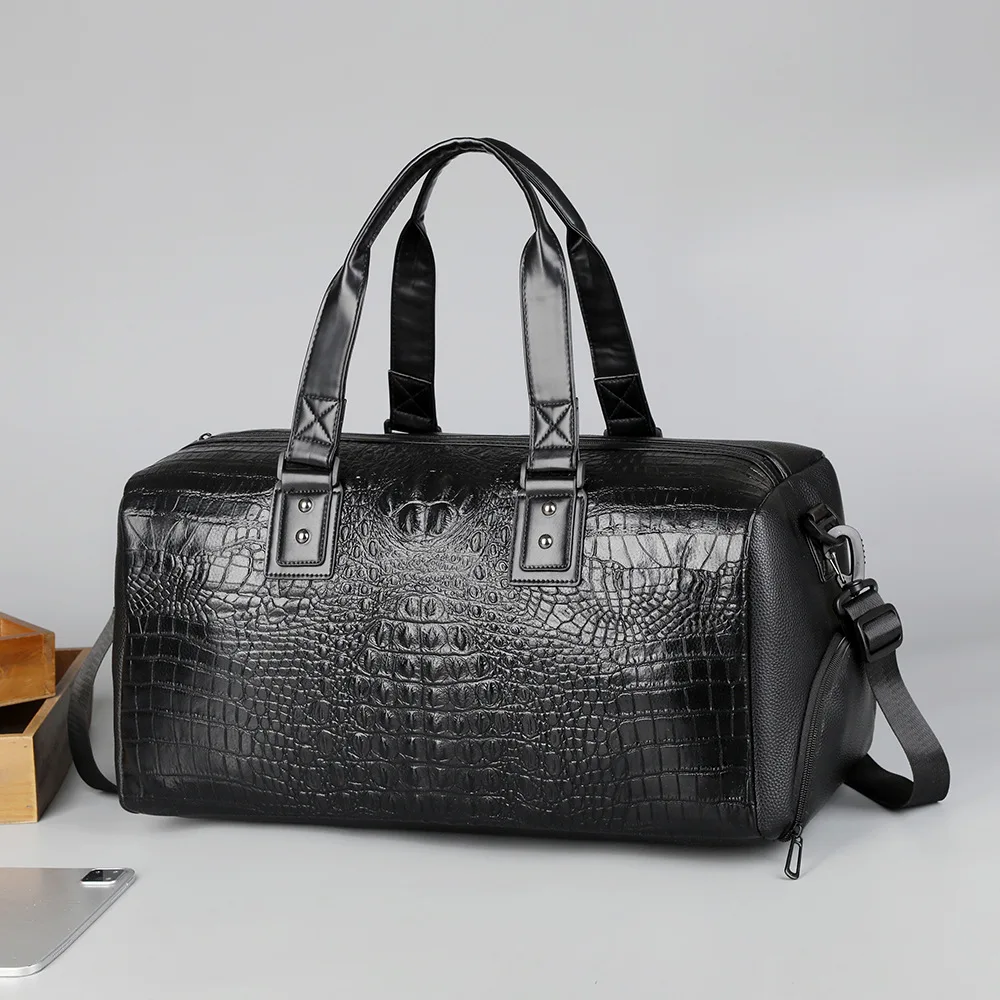 

2025 New Arrival Pu Leather Travel Bags Luxury Men Large Capacity Portable Male Shoulder Bags Men's Handbags Travel Duffle