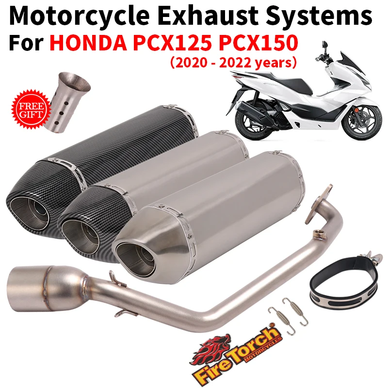 Full System For Honda PCX125 PCX150 PCX 125 150 2020 2021 2022 Motorcycle Exhaust Escape Front Link Pipe Muffler Moto DB Killer