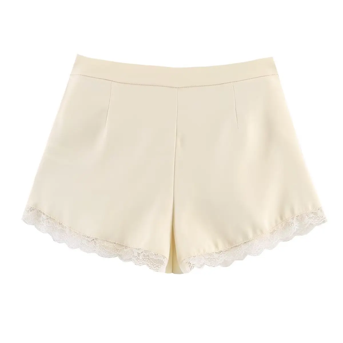 Women's Lace-Decorated Satin Shorts 25HF