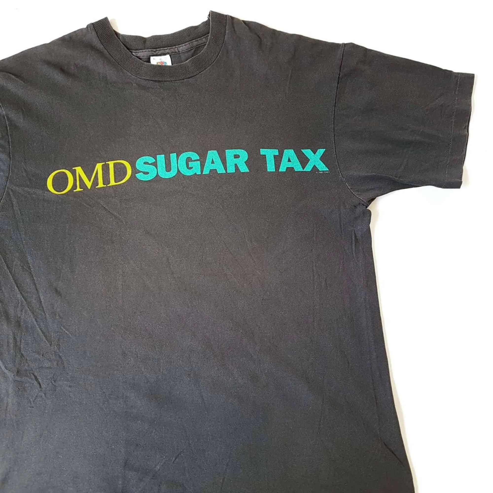 Vintage 1991 Orchestral Manoeuvres in the Dark Sugar Tax Tour T Shirt size XL (W 23 x L 28)