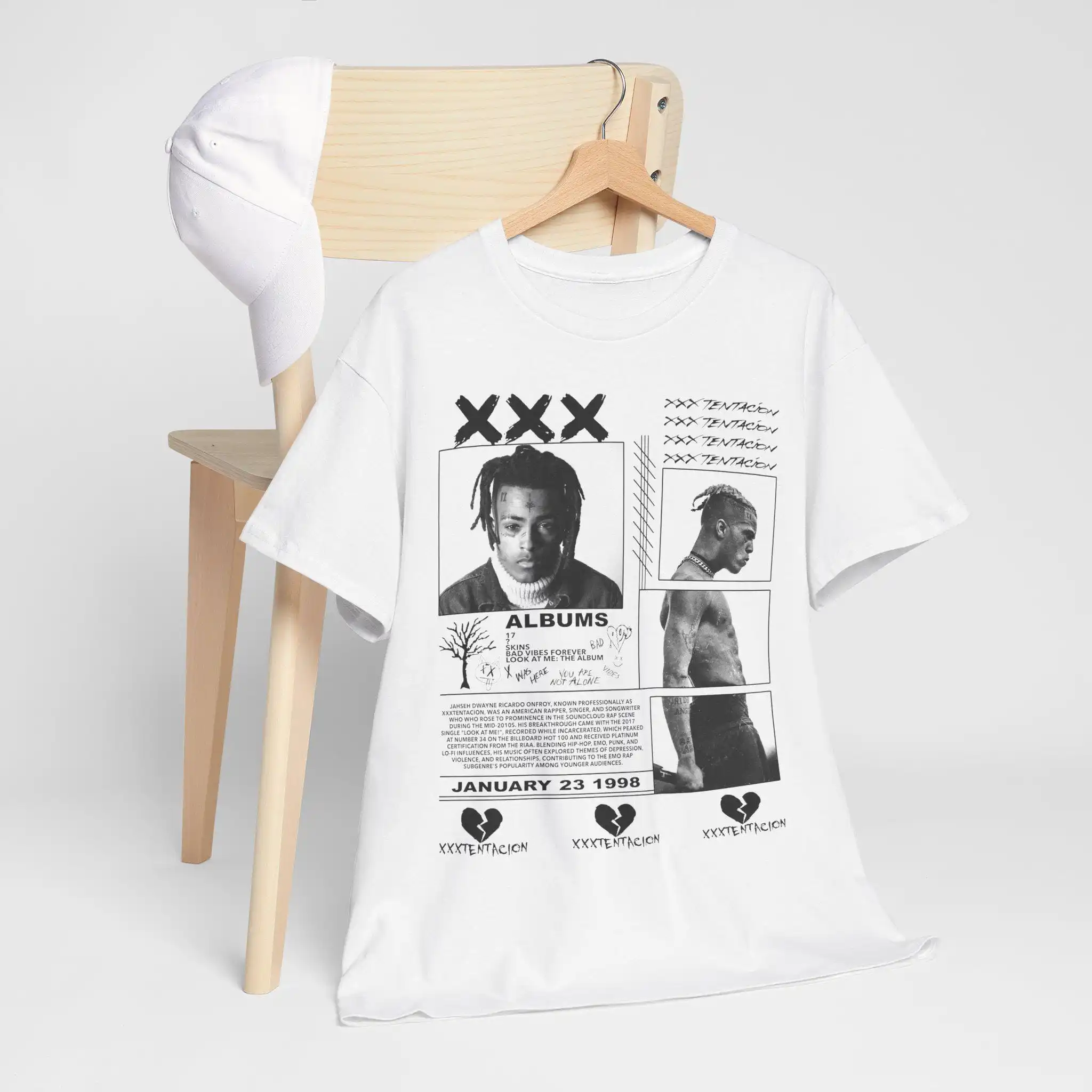 XXXTentacion Fan T-Shirt: Rapper Merch, Unisex Baumwoll-T-Shirt – Detail 4