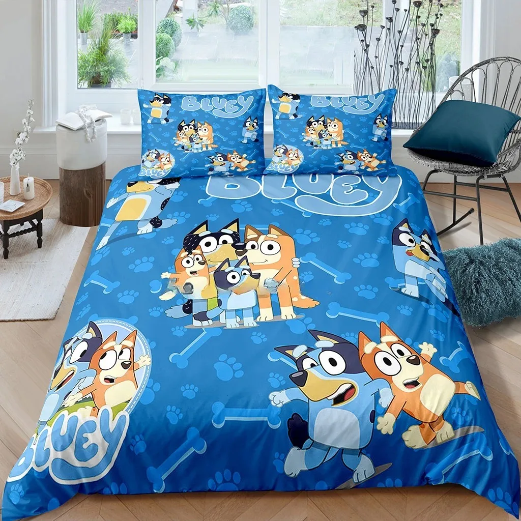 Duvet Cover B-Bluey 3D Exquisite Cartoon B-Bingo Digital Printing Bedding Set Comforter Bed Youth Home Decor Kids Boys Gift ﻿