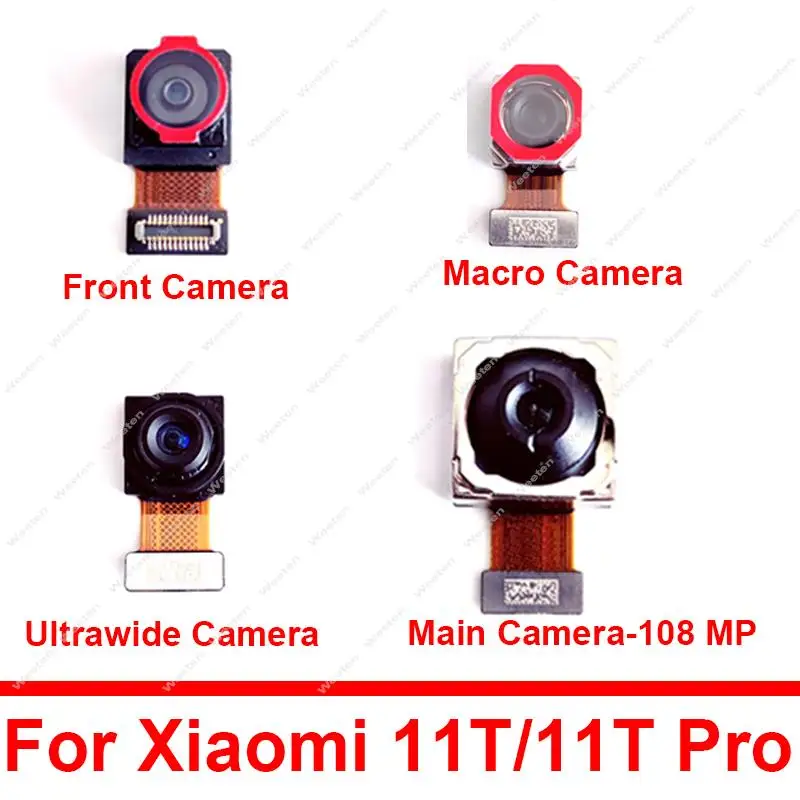 Front Back Main Camera For Xiaomi Mi 11T Mi 11T Pro Frontal Selfie Facing Front Rear Big Camera Flex Cable Replacement Parts