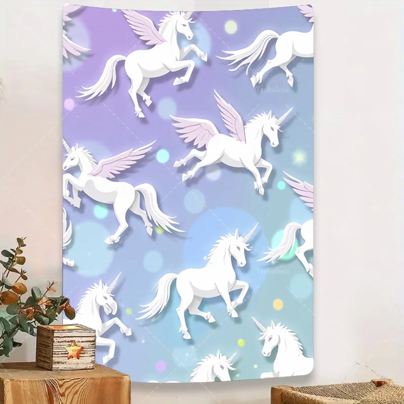 

1pc Wall Tapestry "Charming Unicorn Tapestry - Magical Fantasy Wall Art for Kids Room Decor"