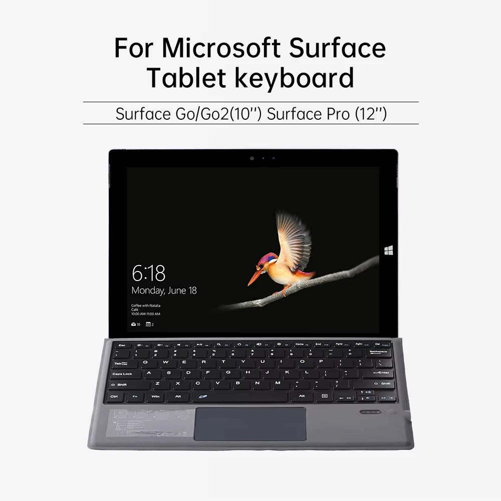 لوحة مفاتيح بلوتوث بإضاءة خلفية لجهاز Microsoft Surface Pro 3 4 5 6 7 لوحة مفاتيح لوحة التتبع اللاسلكية Teclado العربية البرتغالية الإسبانية