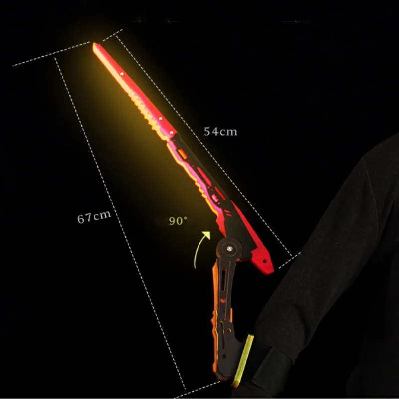 Luminous Cyberpunk Katana Mantis Blade Sword Led Light Anime Cosplay Prop Real Size Japanese Katana Bright Samurai Sabre Toy