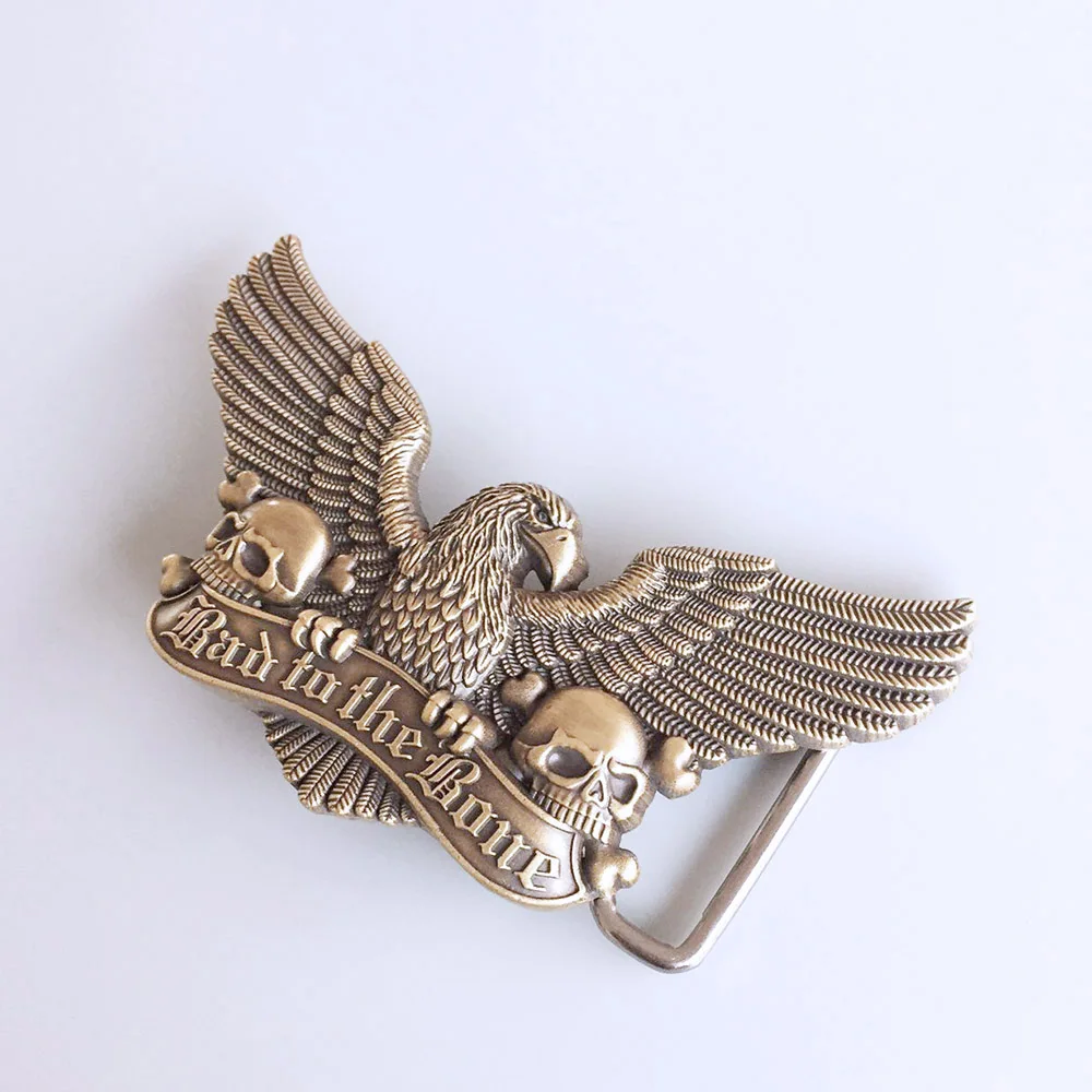 Vintage Bronze Plated Eagle Skull Belt Buckle Gurtelschnalle Boucle de ceinture Hebilla BK-3D042AB