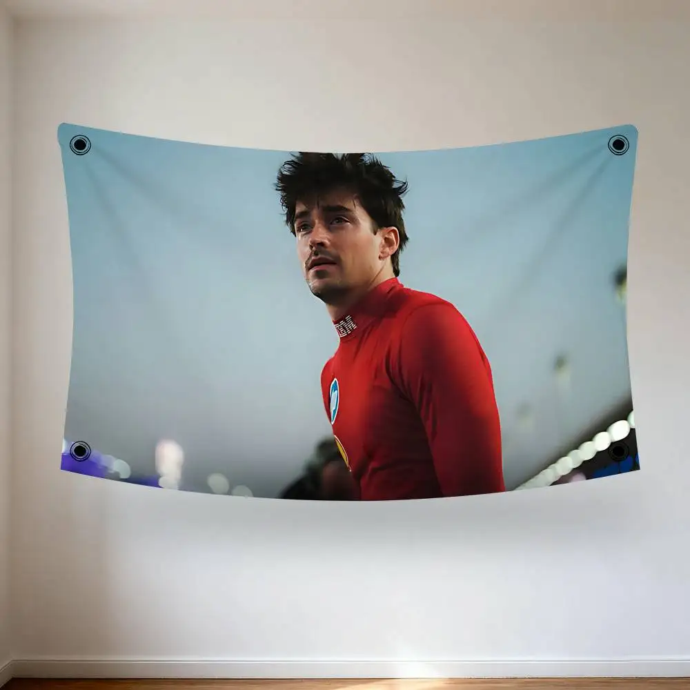 Racing 16 C-Charles L-Leclerc Outdoor Decor Room Aesthetic Decorative Flags and Banners Garden Flag Garage Wall Decoration Funny