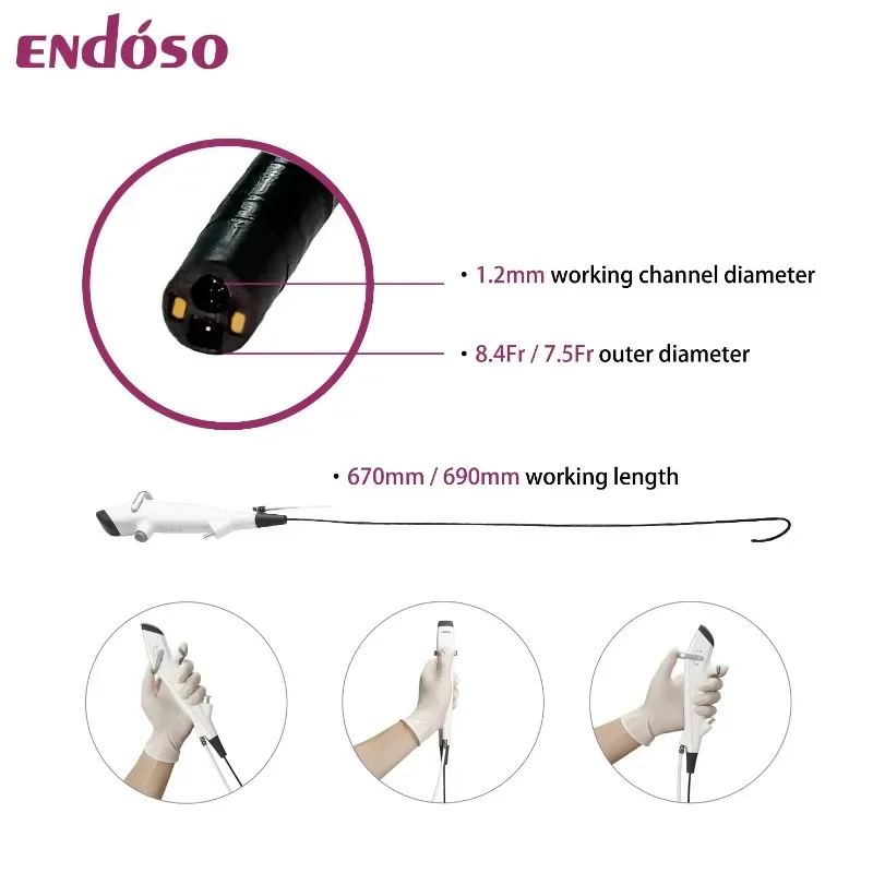 7.5Fr Uroscope Endoscope Disposable Single Use Digital Flexible Video Ureteroscope for Urology Working Channel 1.2mm