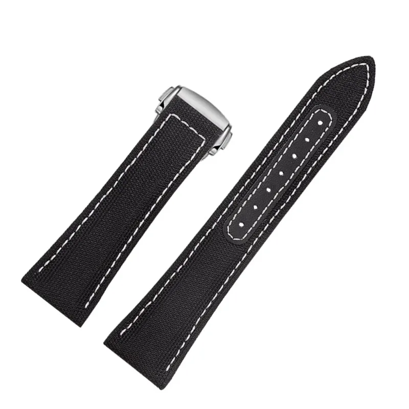 For Omega Speedmaster Snoopy 310 Canvas Cowhide Bottom Watch Strap 19mm 20mm New Seahorse AT150 Nylon Watch Straps