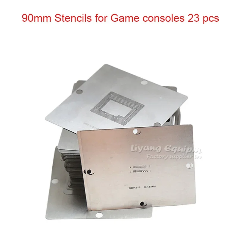 23Pcs/Set 90MM BGA Reballing Stencil Kit Game Console Chip IC Reballing Template for XBOX360 PS3 WII Repair Tool for BGA Station