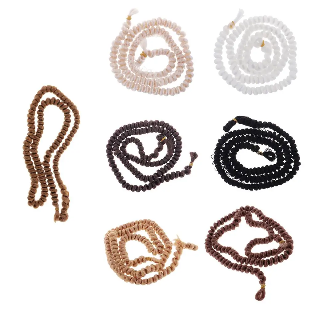 1m Multicolor Long Wavy Hair Strip for Girl Doll & Toy DIY Accessory