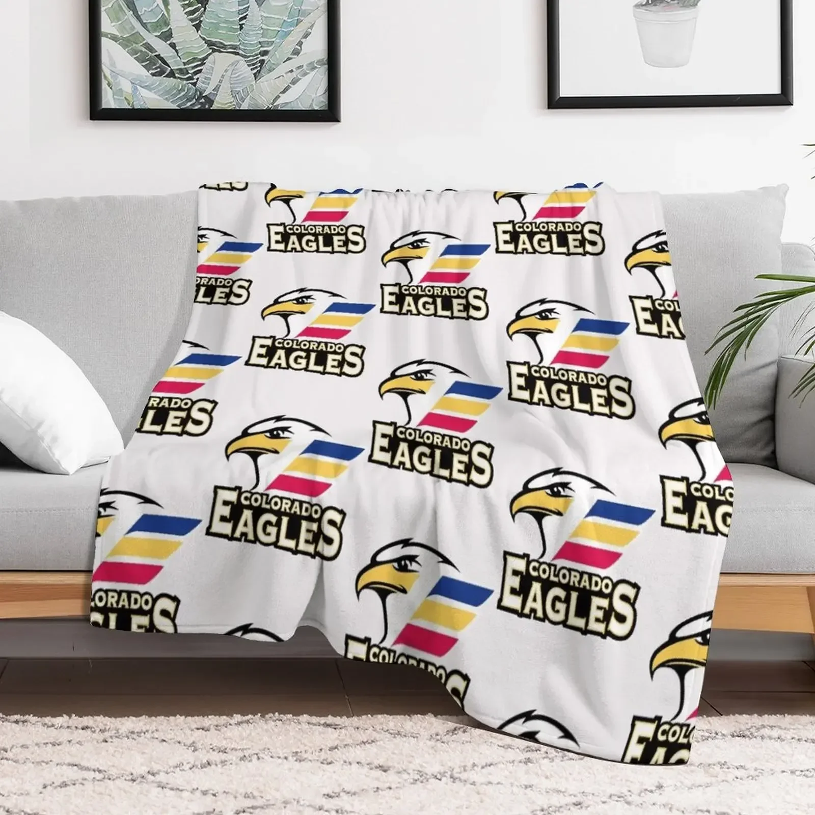 Eagles Hockey Colorado Throw Blanket Bed Fashionable Furrys anime Blankets