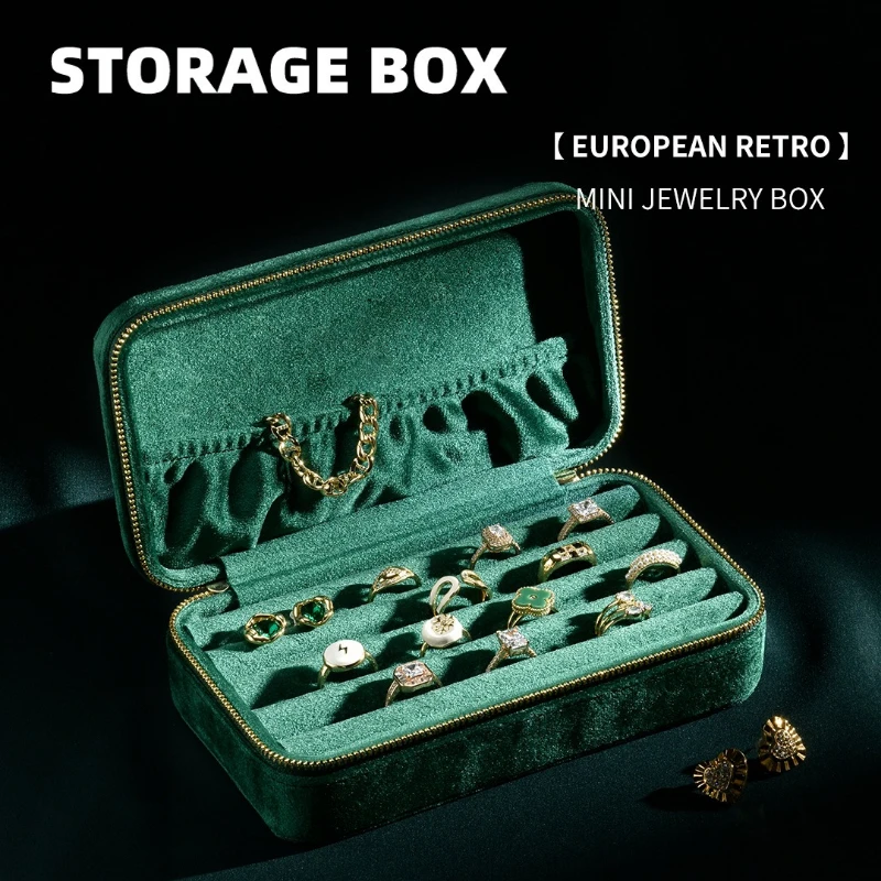 

Premium Soft Flannel Jewelry Box Portable Storage Case for Earring Ring Fine Daily Ornaments
