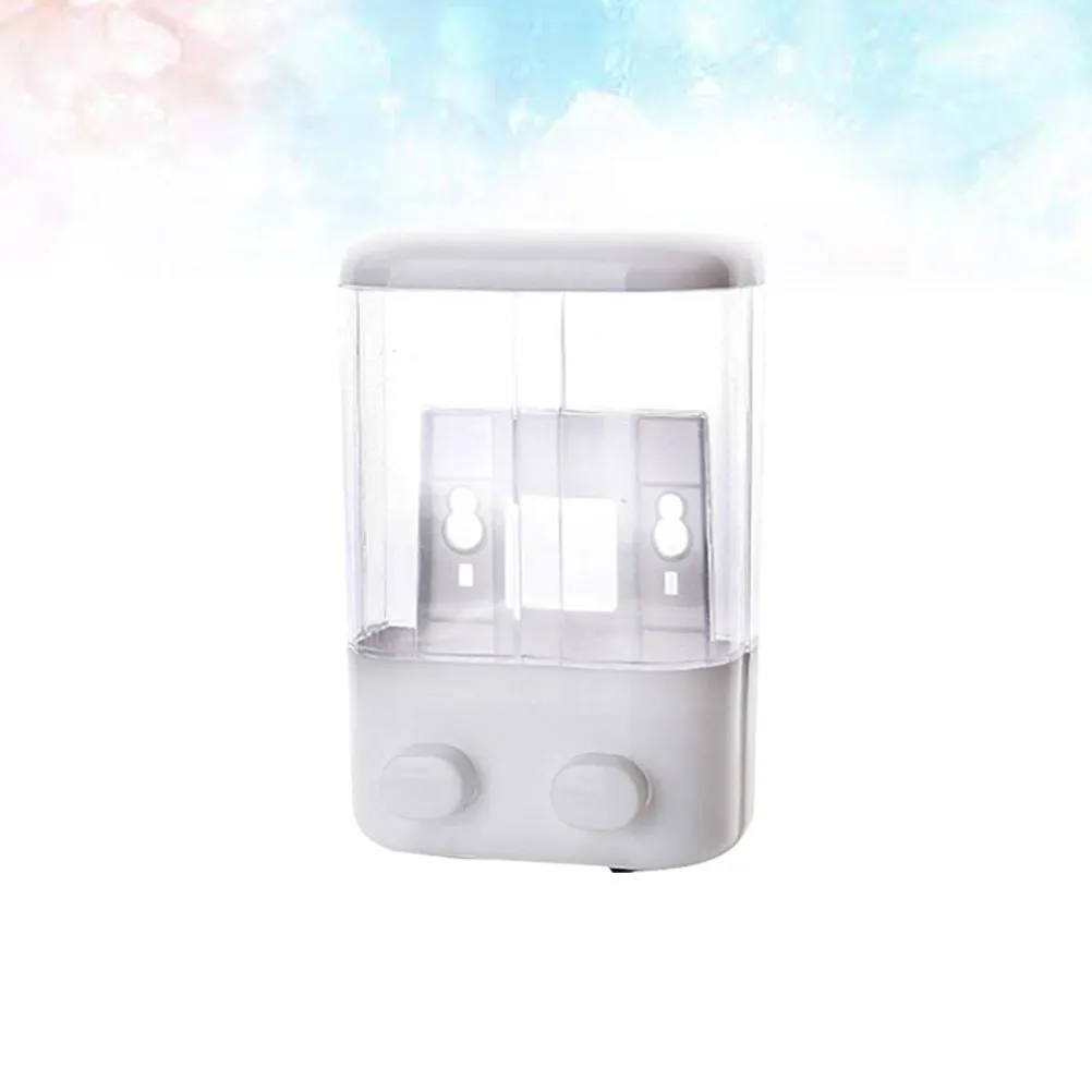 Double Head Soap Dispenser Wall Mounted Plastic Liquid Shampoo Container Refillable Bathroom Shower Gel Holder Suction