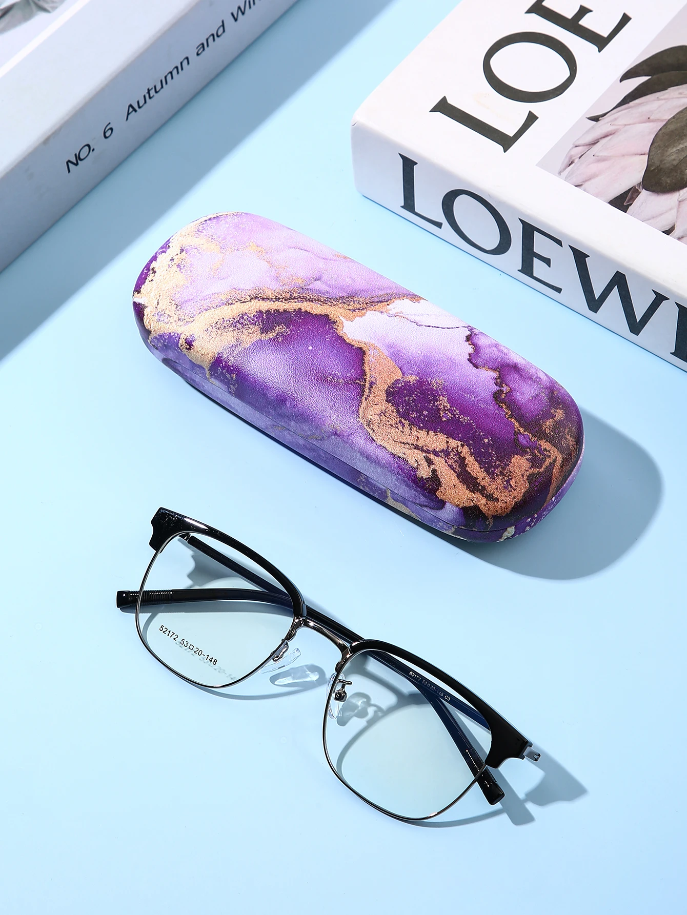 1 قطعة حافظة نظارات أنيقة بطباعة جرافيتي تموج أنيقة متينة مقاومة للماء ومحمولة صندوق حامل نظارات واقية للنساء والرجال #6