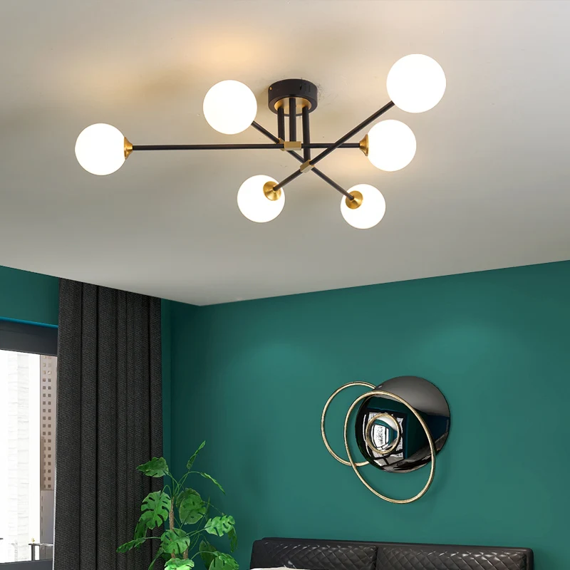 Nordic Magic Bean Ceiling Lamp Modern Minimalist Glass Ball Lamp Home Creative Living Room Study Bedroom Lamp