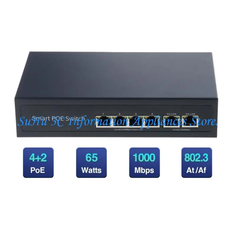 Heavy Duty Metal Housing Gigabit Ethernet Switching 48V POE Surveillances Use