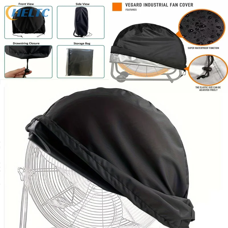 

1 шт., промышленный уличный чехол для вентилятора, ткань Оксфорд с серебряным покрытием, водонепроницаемый, УФ-пылезащитный, универсальный, прочный защитный чехол