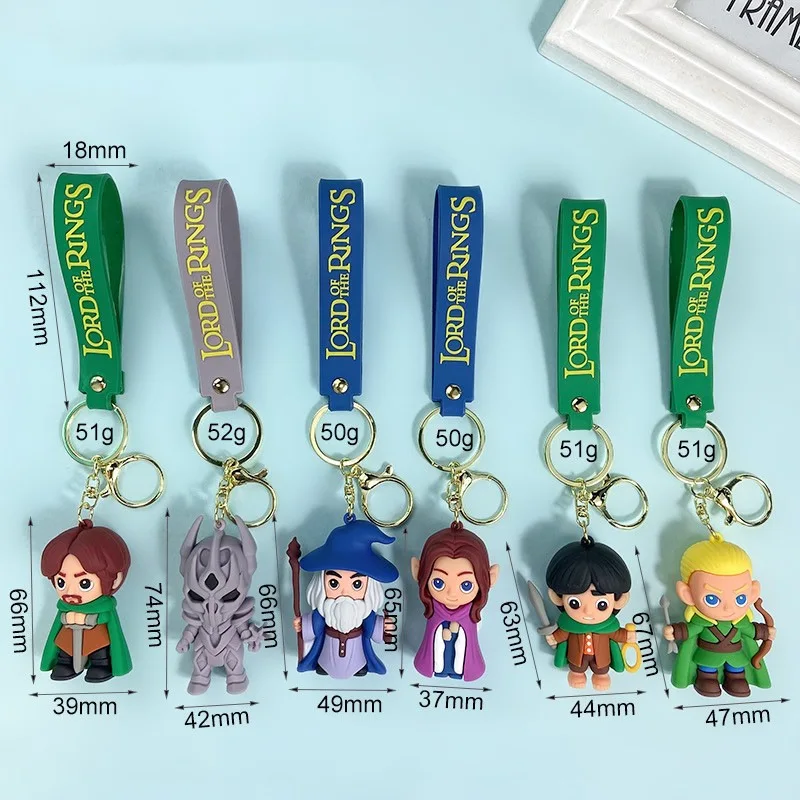 European and American movies Lord of the Rings key chain Car key chain three-dimensional action figure Ring bag pendant
