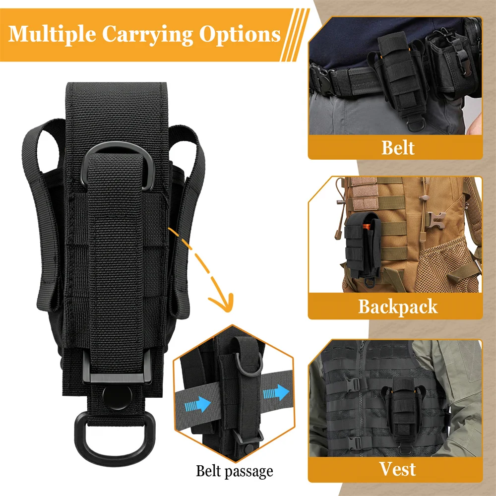 Tactical Flashlight Pouch Outdoor Tool Storage Bag Multi Pockets Tool Holster Utility EDC Tool Organizer Torch Carry Case