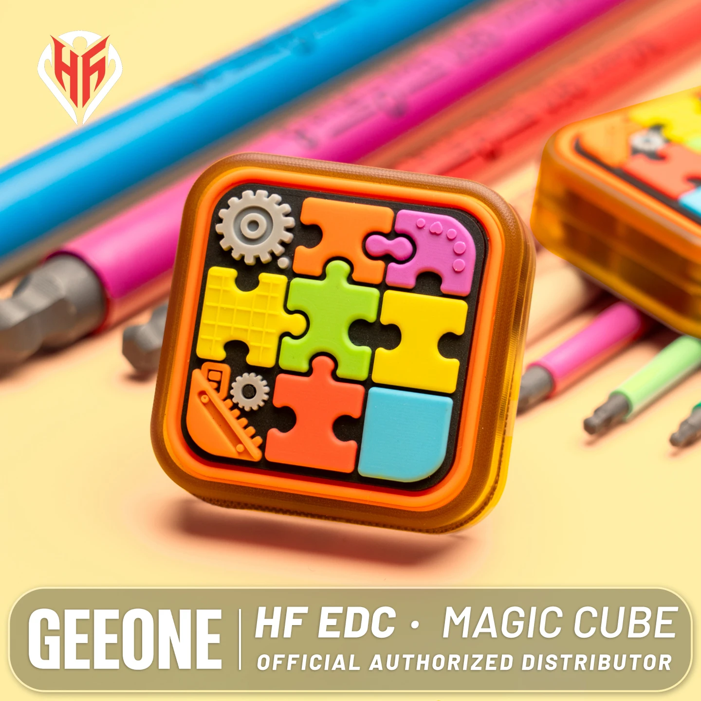 HF EDC Magic Cube Fidget Slider Christmas Gifts for Adults Antistress Push Slider Toys