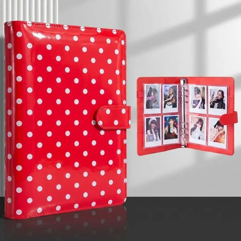 A5 PU Leather Binder Cover with Magnetic Buckle Closure 6 Ring Personal Notebook for Organizing Planner Photo Card Sleeves