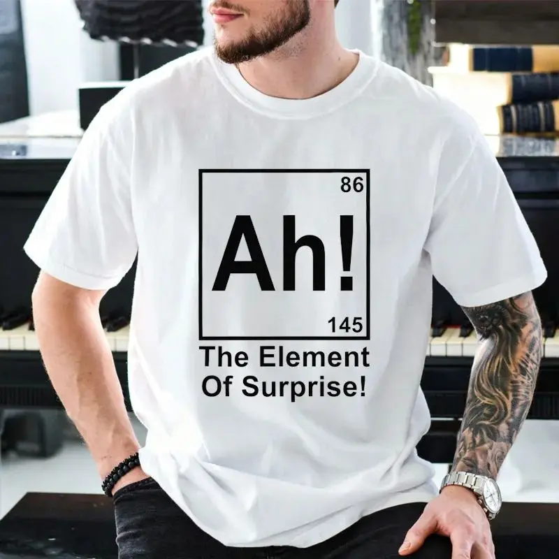 Ah The Element of Surprise T-Shirt Project Hail Mary Shirt Chemistry Joke Tee Funny Graphic T Shirts Men Women Short Sleeve Tops