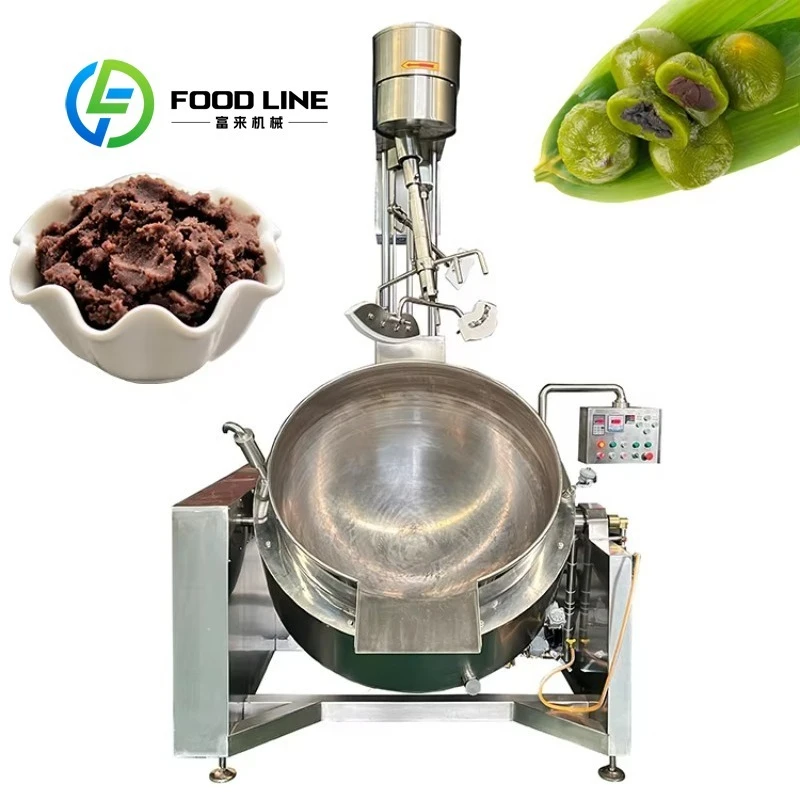 Customized Gas Heated Automatic Cooking Mixer Pot With Agitator For Industrial Fried Rice And Paste Processing Production
