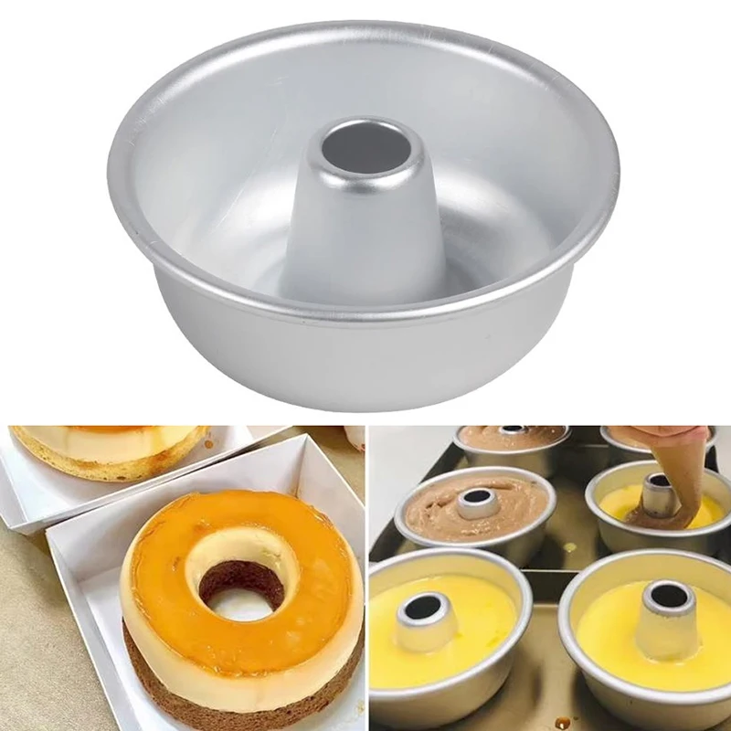 Molde para sartén de Donuts, moldes para pasteles de gasa DIY, cocina, panadería, decoración para hornear, herramientas de anillo de estaño, utensilios para hornear, Material de aleación de aluminio