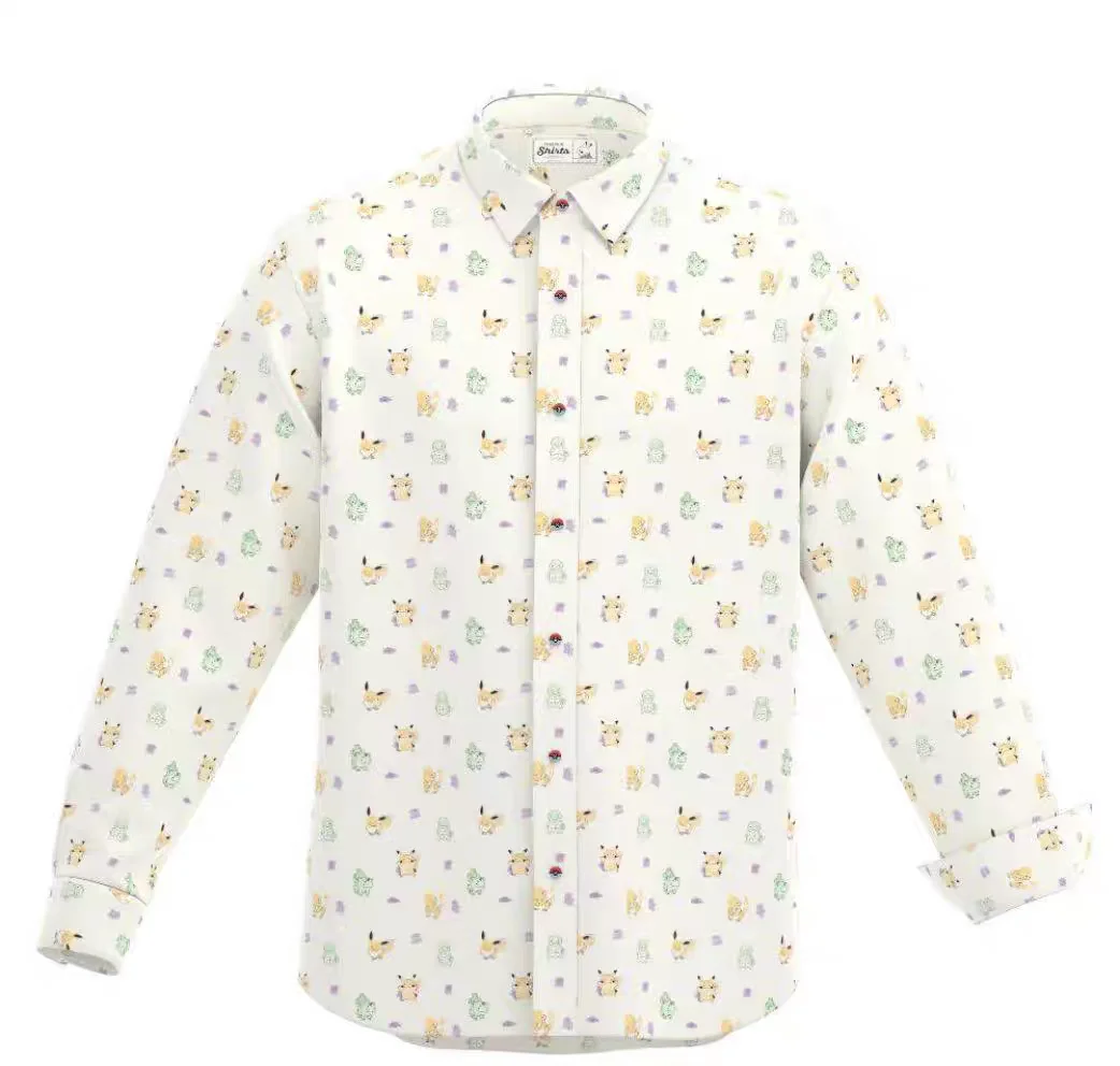 Men's Shirt Button Shirt Spring Shirt Long Sleeve Cartoon Lapel Clothing Fashion Hawaiian Casual Beach 6XL
