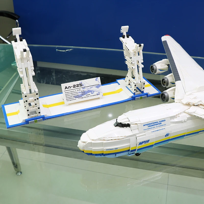 Klemmbausteine An-225 Transportflugzeug-Flugzeug-Bausteine-Set, JX57014, technisches Flugzeugmodell zum Sammeln, Geschenk für Kinder und Erwachsene, 6350 Teile