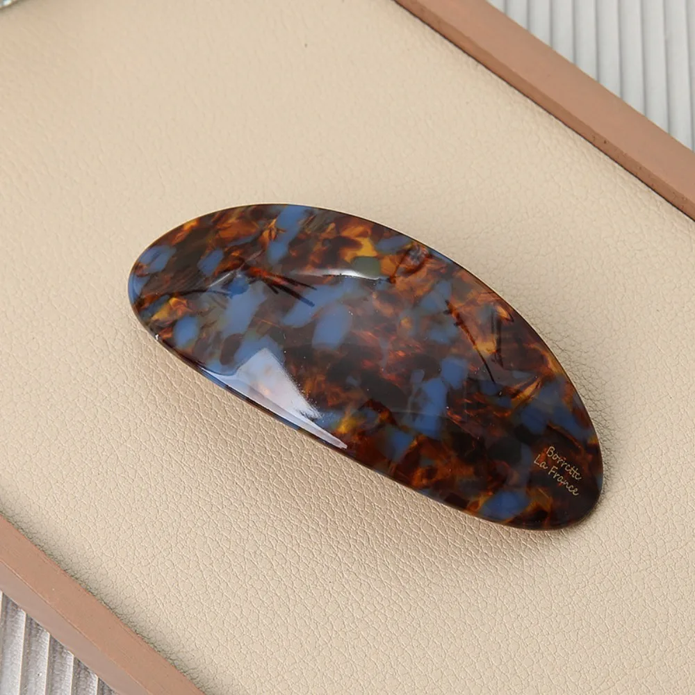 

Fashionable Acetate Ponytail Clip Gold Label Oval Straight Clip Hair Accessories Spring Clip Women