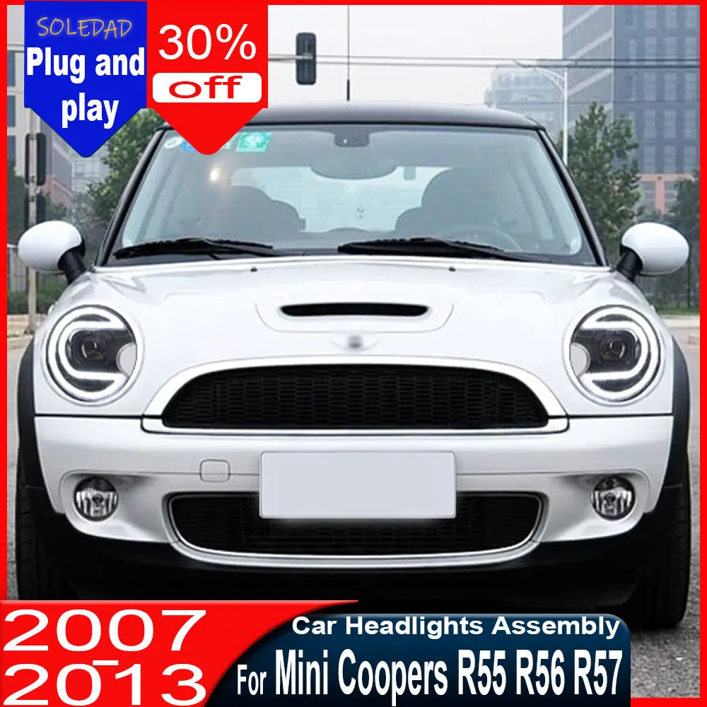 Car Headlights for Mini Cooper R55 R56 R57 R58 R59 Headlight 2007 2008 2009-2013 Headlamp DRL Signal Projector Lens Automotive