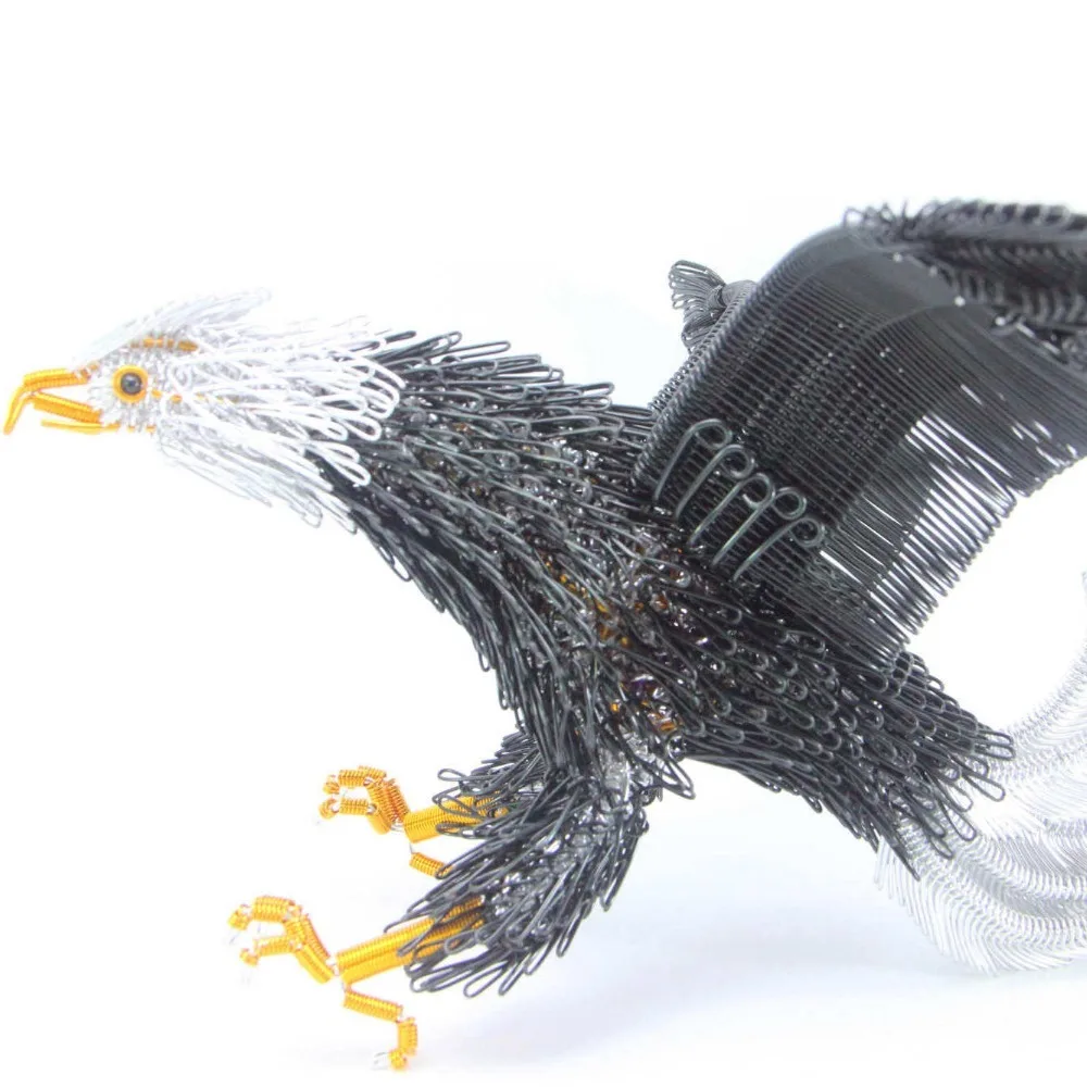 Eagle, pure handmade ornaments, grand exhibition, aluminum wire crafts, desktop living room decorations, metal wire