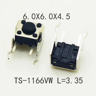 20PCS 6X6 H=4.3/4.5/5~12mm Series Micro Push Button Switch 90Degree Horizontal Type Momentary Tact Switch With Stand