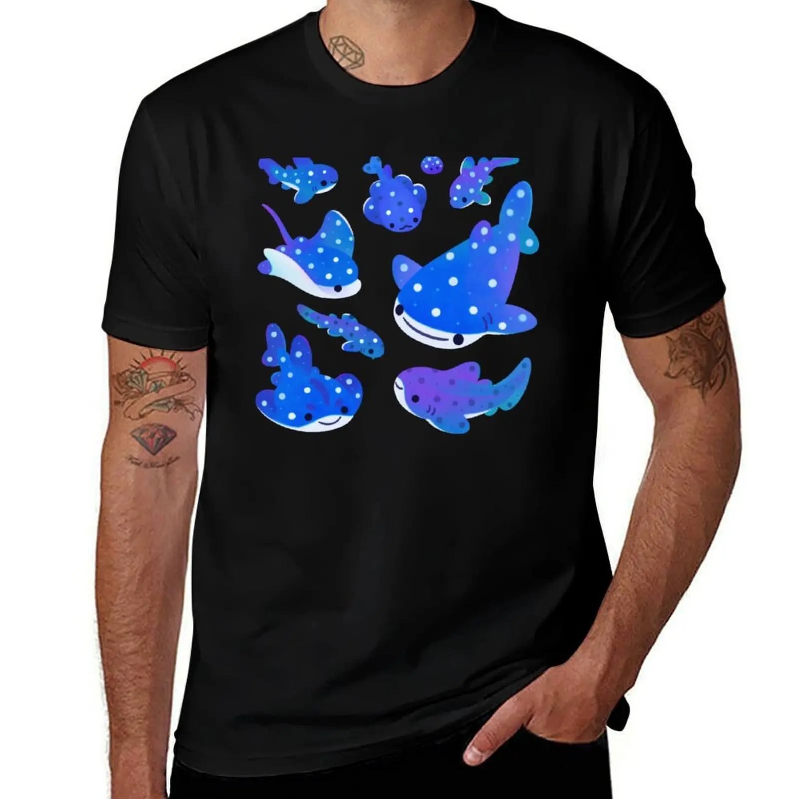 

Polka dot shark T-Shirt blue lock sublime oversizeds T-shirts man mens funny t shirts