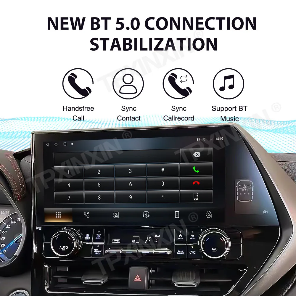 12.3 "autoradio pour Toyota Highlander couronne Kluger 2022 voiture lecteur vidéo multimédia stéréo Auto GPS Navigation Carplay autoradio