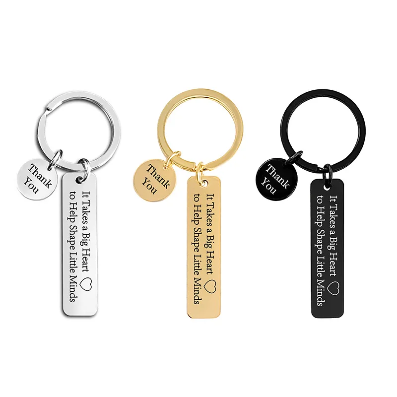 Customized Stainless Steel Keychain Graduation Gift Teacher's Day DIY Jewelry Gifts Wholesale