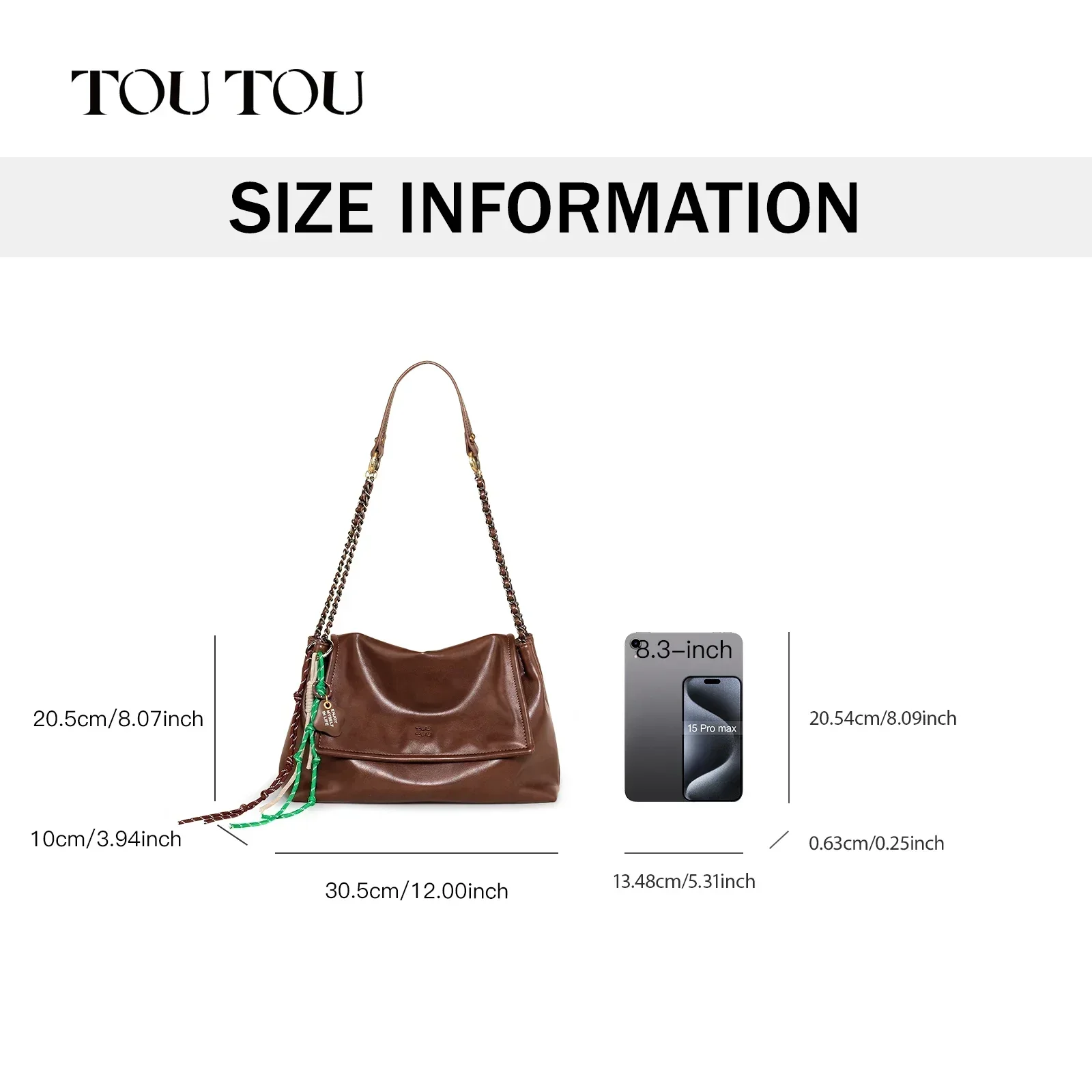 TOUTOU Women Tote Bag Messenger 10.9 Inch Laptop Cosmetics Original Brand Handbag Shoulder Crossbody Student Christmas Gift