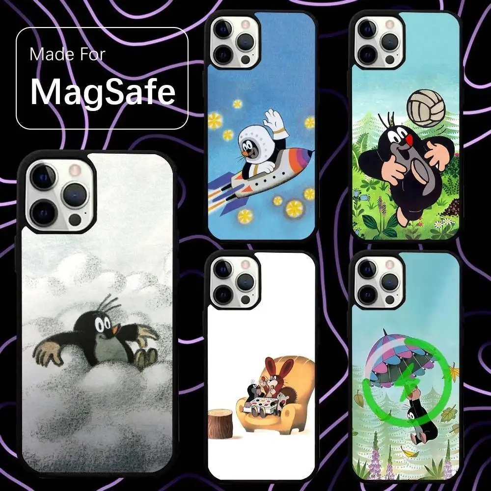 

L-Little Mole Cute Phone Case For iPhone 16,15,14,13,12,11,Pro,Max,Plus,Mini,SE New Magsafe Magnetic Wireless Charging