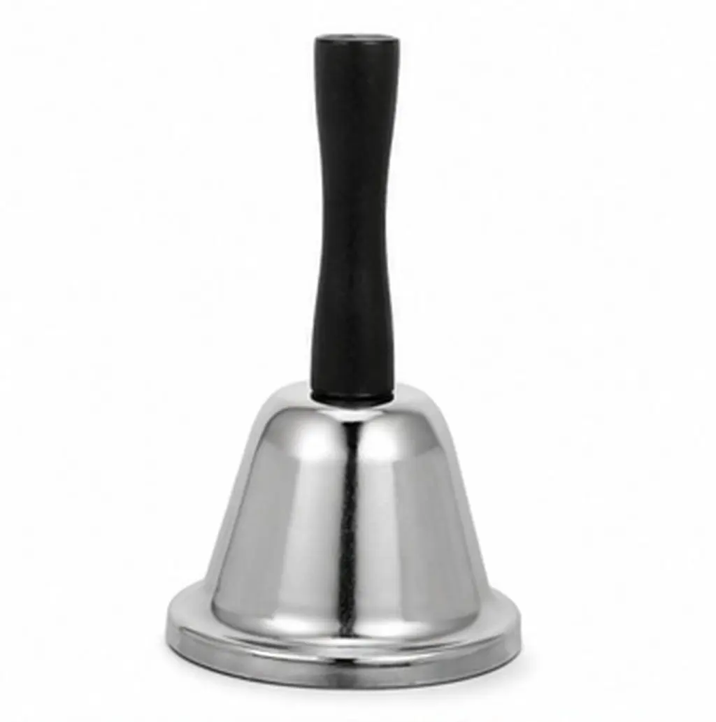 Stainless Steel Hand Bell Versatile Loud Ringing Bell for Teachers Hotels Restaurants Mindfulness Classroom Desk