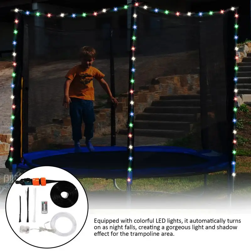 Trampoline Sprinkler For Kids Outdoor Backyard Rotating Sprinkler Toys With Lights Rotating Water Sprinkler With Lights Exciting