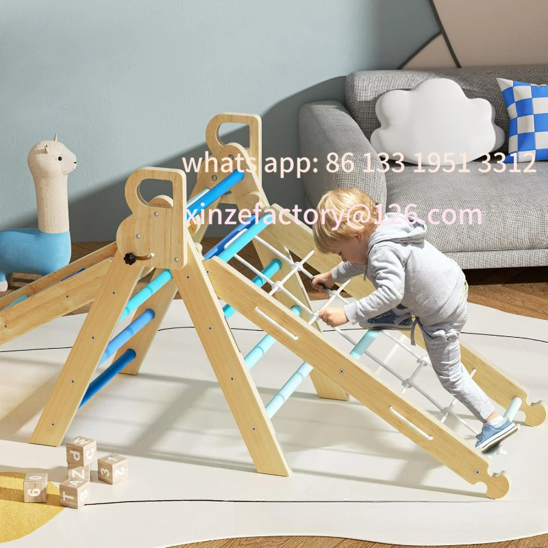 مجموعة تسلق مثلثة قابلة للتخصيص ألعاب داخلية إطار تسلق خشبي #1