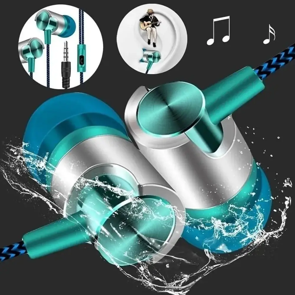 Portable 3.5mm In-ear Headphones in Ear Stereo Wired Headset Noise Canceling High Definition Earbuds